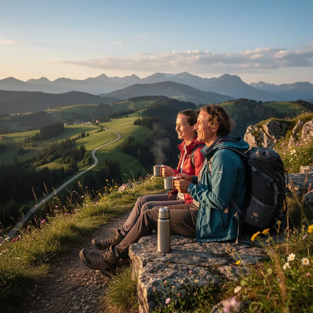 Hrnček s voňavým čajom a sušenými bylinkami na drevenom stole