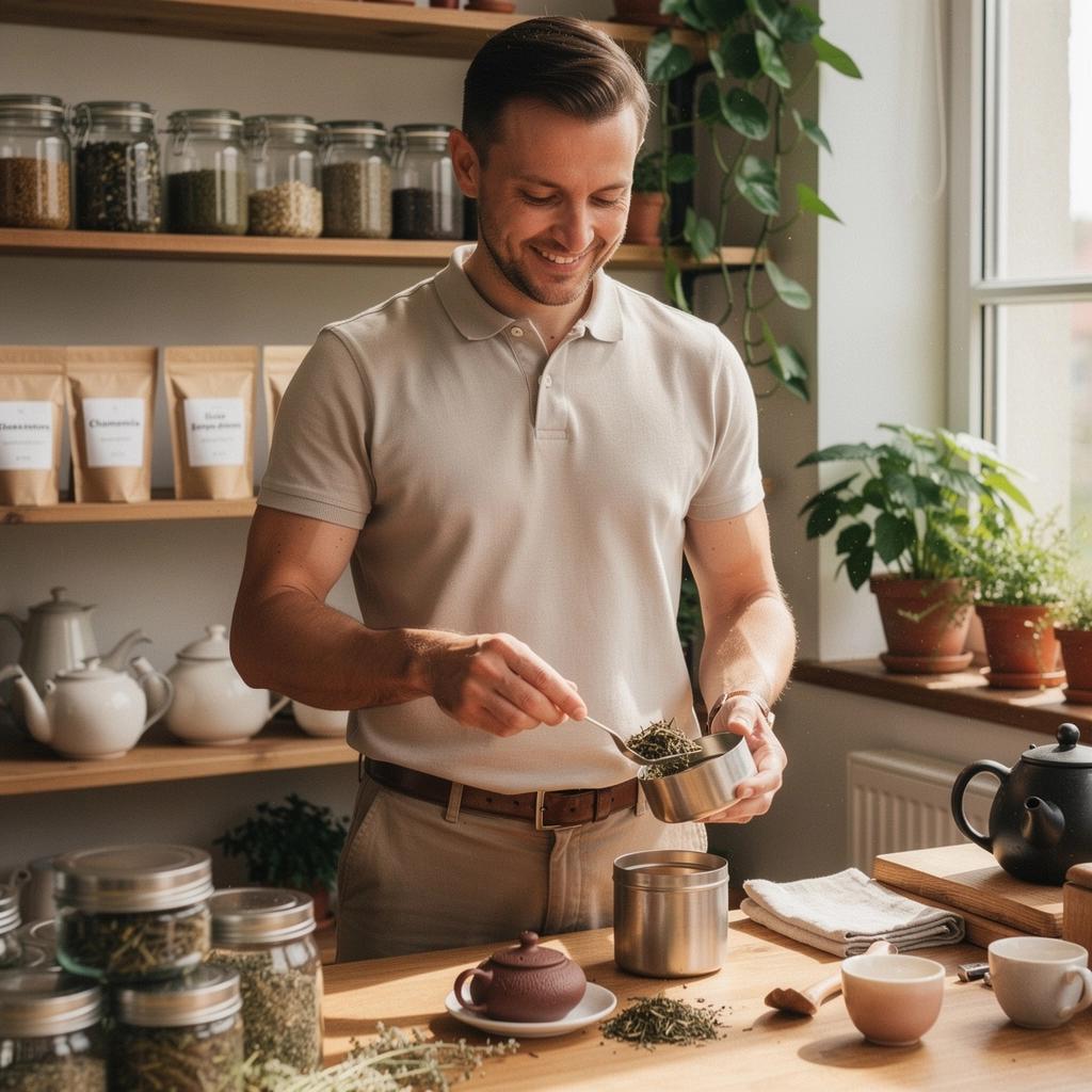 Zblízka zobrazenie čajových lístkov s vôňou byliniek